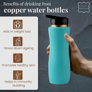 Última moda diseño personalizado botella de agua de cobre puro alto aislamiento térmico nueva botella de agua Ayurvédica último diseño de moda - Product Image 6