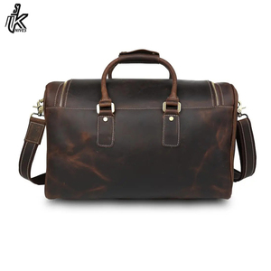 กระเป๋าเดินทางขนาดใหญ่พิเศษ สำหรับวันหยุดสุดสัปดาห์ สีน้ำตาลเข้ม หนังแท้ 100% กระเป๋าถือขึ้นเครื่องบิน กระเป๋าเดินทางแบบดัฟเฟิล สำหรับผู้ชาย - Product Image 3