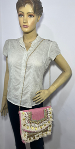 Bolso de mano de mensajero de algodón de estilo bohemio hecho a mano de gran capacidad, ropa de fiesta informal a la moda, cierre de cremallera, bolso de mujer de bajo precio - Product Image 5