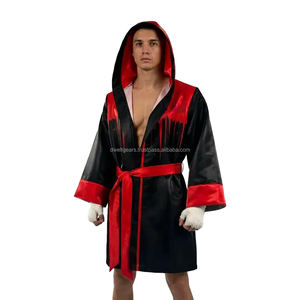 Conjunto de Boxeo de Satén con Logotipo Personalizado, Bata de Boxeo con Capucha, Ligera y Transpirable, Traje para Entrada al Ring, Venta al Por Mayor - Product Image 1