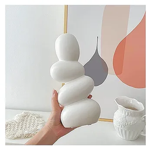 Vente chaude Style Européen Vase En Céramique Forme D'oeuf Vase Abstrait De Luxe En Céramique Vase À Fleurs pour La Maison et Hôtel Décoration 2025 - Product Image 2
