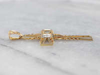 Collier croix en argent sterling 925 plaqué or rose pour femme Tishya Diamond, pendentif moissanite taille brillant, filigrane vintage