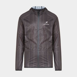 Chaqueta deportiva para hombre con cuello alto y bolsillos con cremallera para entrenar o trotar, chaqueta de entrenamiento repelente al agua para hombre - Product Image 1