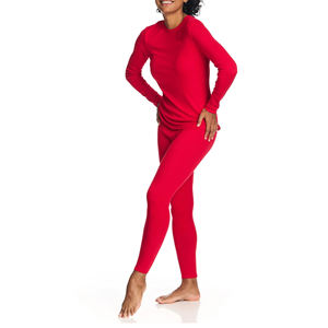 Nouveau 2025 prix usine sous-vêtement thermique couleur unie femme longs Johns femmes costumes thermiques coton - Product Image 4