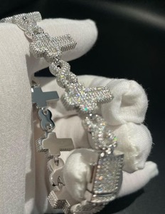 925กำไลข้อมือเพชรมอยส์ซอไนต์เงินสเตอร์ลิงเครื่องประดับฮิปฮอปเครื่องประดับ VVS เพชรที่กำหนดเองของขวัญจี้เพชรสำหรับเธอ - Product Image 3