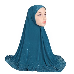 Cartoon Patterned Muslim Hijab Abayas with <b>Lace</b> Breathable Dubai Style Long Instant Headscarf for Festivals and Praying 1pc - Product Image 2