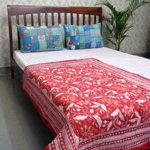 Latest India Vintage Design 100% Organic Cotton <b>Quilt</b> Hand Block Printed Kantha Baby <b>Quilt</b> with Polyester Filling Low Price Sale - Product Image 3