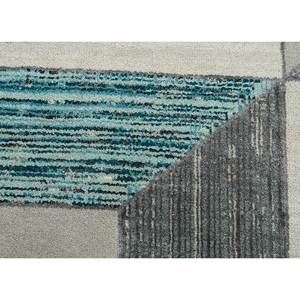 Tapis Kavi gris et noir en laine et soie de bambou noués à la main, motif géométrique Théorie du Chaos, pour la maison, le couloir, hauteur pelucheuse - Eskn-1004 Jaipur - Product Image 3