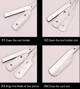 Accessoires de salon de coiffure rasage barbe rasoir de sécurité lames remplaçables couteau de rasoir pliant coupe-barbe rasoir pour hommes BY ANAAIF - Product Image 3