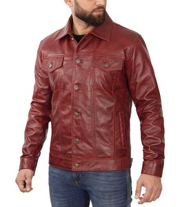 Chaqueta de motorista para hombre marrón lavanda con cremallera de anilina de vaca de cuero auténtico con forro de viscosa acolchado y bolsillos interiores y exteriores - Product Image 2