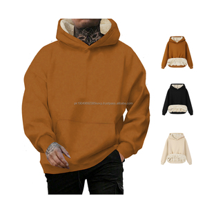 high quality custom logo hooded pullover sweatshirt winter <b>sherpa</b> <b>fleece</b> oversized streetwear hoodie plain men's hoodies - Product Image 1