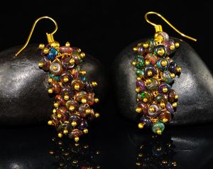 Natural Fire <b>Opal</b> Beaded Cluster <b>Earrings</b> Shine With Fiery Glow Perfect For Luxury Jewellery And Elegant Creations - Product Image 3