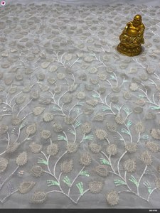 Butterfly Net Lace <b>Fabric</b> with Tread Sequence for Dress Embroidery Design for Girls - Product Image 2