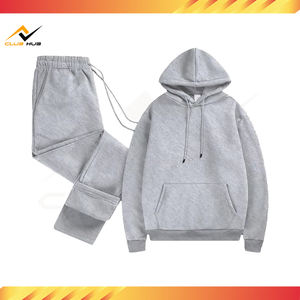 Ensemble de survêtement réversible pour homme en coton 100% écologique, noir uni, décontracté, automne, deux pièces, veste zippée intégrale, pantalon de survêtement - Product Image 5