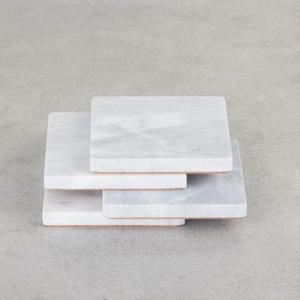 Ensembles de dessous de verre d'incrustation en marbre et en métal de pierre d'ardoise de coeur noir direct d'usine d'incrustation en laiton linéaire exclusif pour l'usage de table - Product Image 6