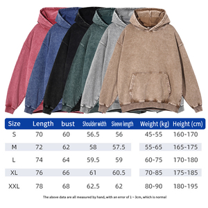 100% coton Vintage français éponge lavage à l'acide en détresse sweat à capuche 420 Gsm sans cordes surdimensionné sweat à capuche personnalisé pour hommes - Product Image 2