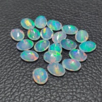 7x9mm Rare naturel éthiopien opale à facettes ovale pierre précieuse en vrac pour la fabrication de bijoux à la livraison gratuite à la main bleu opale de feu pierres