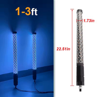 Lampes LED RGB avec drapeaux, télécommande Bluetooth via application, pour UTV, ATV, Side by Side, 2 pieds