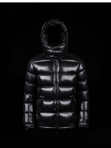 New Stylish Customized Shinny Bubble Full Zipper Hooded Winter Customized Puffer Black Hood Puffer <b>Jacket</b> - Product Image 3