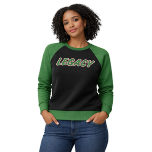 Sudadera Negra con Cuello Redondo y Mangas Raglán 08 Legacy, Ropa de Hermandad Griega, Sudadera Rosa y Verde para Mujer, Invierno, Personalizada - Product Image 1