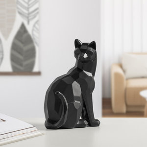 High Quality Black <b>Metal</b> Cat Sculpture with Antique Abstract Design for <b>Shelf</b> or Table or Home Decoration at Affordable Prices - Product Image 4