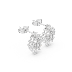 Pendientes de aro ALLUREZ 10K de diseño trenzado en plata de aspecto único - Product Image 2