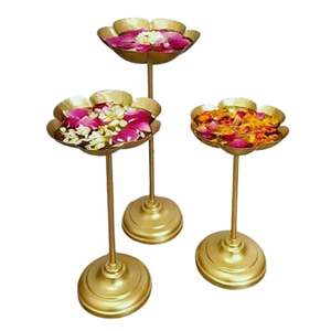 Juego de 3 Lotus Urli Bowl Aluminio Urli Tamaño 13, 15, 17 pulgadas para decoración festiva del hogar, decoración de Diwali Regalo DE BODA Diwali - Product Image 6