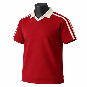 Camiseta Polo Roja Personalizada para Hombre, Cuello en Contraste, Ropa Deportiva Informal para Equipos, Fabricante Mayorista - Product Image 3