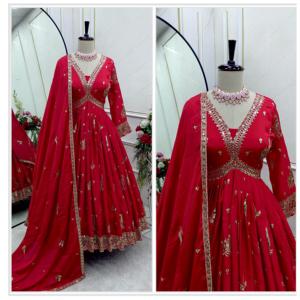 Robe de haute qualité avec Dupatta assorti avec un travail manuel exquis et des variations de couleurs vives disponibles en vrac - Product Image 1