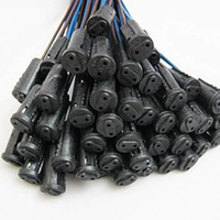 Connecteurs électriques étanches en PVC Zenith à 2 broches, noirs, pour éclairage extérieur et applications électriques