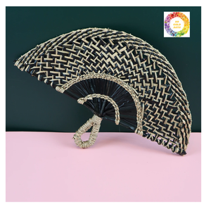 Abanico tejido de algas marinas natural hecho a mano, abanico de mano de hoja de palma, regalo ecológico, suministro mayorista de exportación a granel - Product Image 4