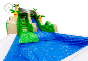 Commercial Giant Kids Adults Tropical Inflatable Beach Water <strong>Slide</strong> With <strong>Swimming</strong> <strong>Pool</strong> for Sale - Product Image 4