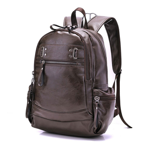 Custom Logo Print Large <b>Travel</b> Leather Backpack Hot Selling Accept Custom Logo Waterproof Leather Backpack - Product Image 2