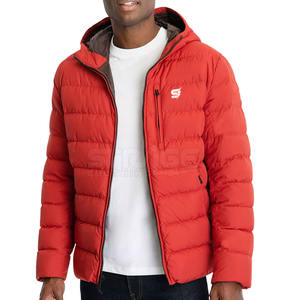 Custom Made Design Your Own Logo Men Hooded Canvas <b>Puffer</b> <b>Jacket</b> Front Windproof Eco-Friendly Casual Winter <b>Jacket</b> - Product Image 5