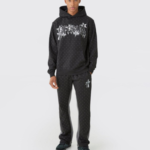 Premium High Quality Breathable Winter Men Full Sleeves Custom Logo Printing Fleece Cotton Tracksuit - Product Image 1