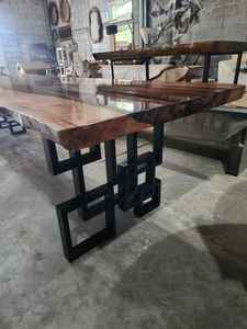 Hot <b>Sale</b> <b>Antique</b> Modern Classic Macassar Amara Ebony Live Edge Dining Table Customized Design <b>for</b> Terrace Living Home Furniture - Product Image 3