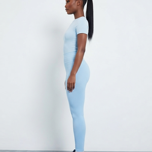 Leggings Deportivos de Cintura Alta para Mujer, con Logotipo Personalizado, 68% Nailon, 32% Elastano, Color Sólido, Efecto Levanta Glúteos, Calidad Premium - Product Image 2