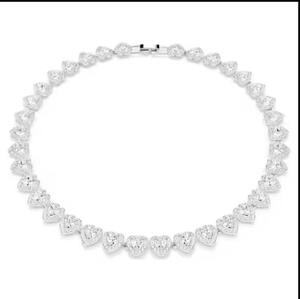Luxury <b>Heart</b> <b>Necklace</b> Pave Halo Lab Grown Crystals <b>Silver</b> Jewelry Elegant Design Bulk Wholesale Supplier - Product Image 5