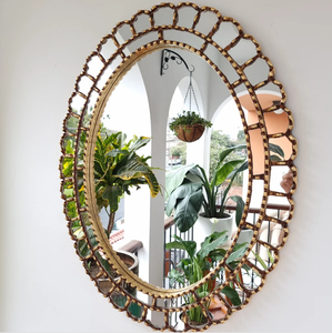 Haute qualité beau miroir 70cm ovale or décoration intérieure décoration de la maison vénitien argent Accent moderne verre taillé - Product Image 1