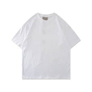 T-shirts en coton décontractés pour hommes et femmes, unisexes, imprimés et de couleur unie, avec col rond, coupe ample et motif graphique en lettres - Product Image 1