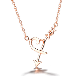 Collana in Argento Sterling Placcato Oro Rosa 18K con Design a Cuore e Freccia Lucidato, Placcata in Rodio e Oro 14K con Perla d'Acqua Dolce - Product Image 2