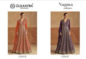 ThreadThrill Designer Brodé Traditionnel Anarkali Salwar Costume Fête De Mariage Toutes Les Saisons Flair Lourd Long Chinoon Net Choli - Product Image 5