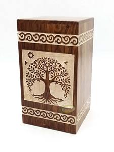 Funeral Supplies Cremation <b>Memory</b> Collector / for Adult & Ashes / Tree and Birds with White Design Ash box Suitable for Cemetery - Product Image 2