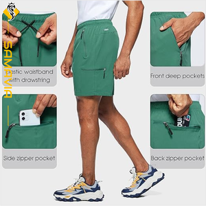 Bermuda personnalisé pour hommes, short de course respirant à séchage rapide, vêtements de sport d'entraînement avec poches - Product Image 4
