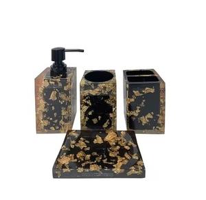 Juego de baño de mármol punteado gris de diseñador Organizador de lujo con ideal para regalo de boda Inauguración de la casa y casas contemporáneas - Product Image 5