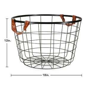 Organizador versátil para el hogar, cesta de almacenamiento de alambre de hierro con asas para ropa y artículos diversos, Material metálico duradero - Product Image 2