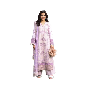Venta al por mayor nuevo diseño Floral impreso Liberty Lawn 100% tela de algodón diamante decorado raya para India Pakistán Shalwar Kameez - Product Image 1