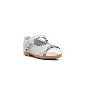 Escarpins formels argentés pour filles KD0637 sangle de cheville satin paillettes supérieur en cuir véritable PU anti-glissant léger pour le printemps été - Product Image 2