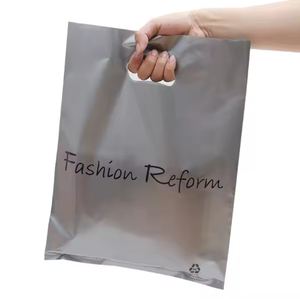 Bolsa de plástico con asa troquelada para llevar compras, con logo impreso personalizado, muestra para paquete de supermercado. - Product Image 1