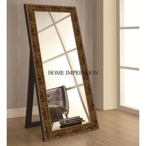 Art moderne créatif de haute qualité, cadre en métal plaqué or, miroir de sol en forme de rectangle design unique d'Inde - Product Image 1